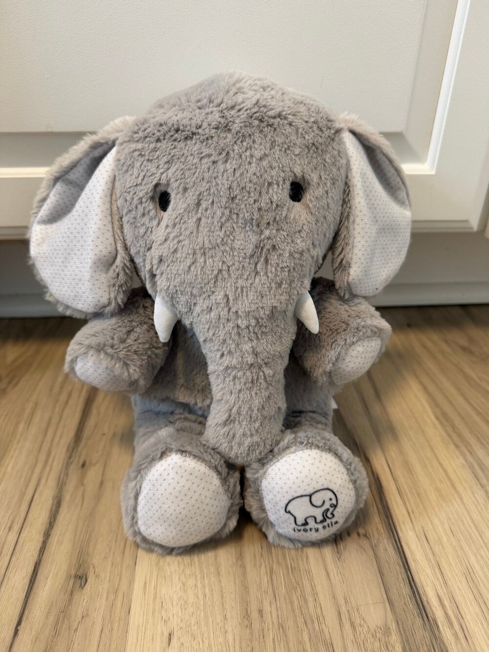 Ivory Ella Plush Elephant Stuffed Animal Sitting Soft Cuddly Gray